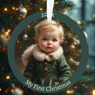 Mijn eerste kerst Madonna gepersonaliseerde babyfo Ornament