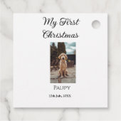 Mijn eerste kerst met huisdier naam hond kat jaar bedankjes labels (Achterkant)