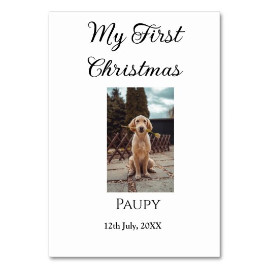 Mijn eerste kerst met huisdier naam hond kat jaar kaart (Voorkant)