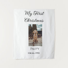 Mijn eerste kerst met huisdier naam hond kat jaar  wandkleed