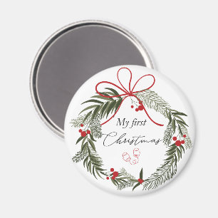 Mijn eerste kerst met kerstkrans magneet