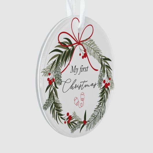 Mijn eerste kerst met kerstkrans ornament (voorkant)