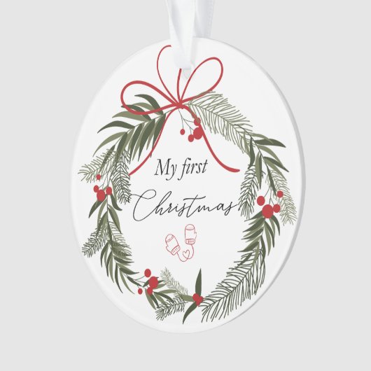 Mijn eerste kerst met kerstkrans ornament (voorkant)