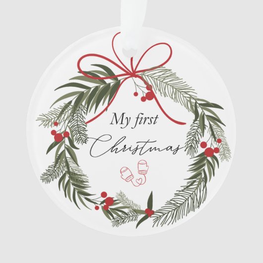 Mijn eerste kerst met kerstkrans ornament (voorkant)
