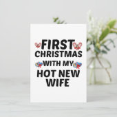 MIJN EERSTE KERST MET MIJN NIEUWE VROUW IS HET BES KAART (Staand voorkant)