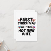 MIJN EERSTE KERST MET MIJN NIEUWE VROUW IS HET BES KAART (Voorkant / Achterkant in situ)