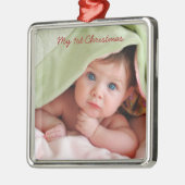 Mijn eerste Kerst Metalen Foto Ornament (Links)