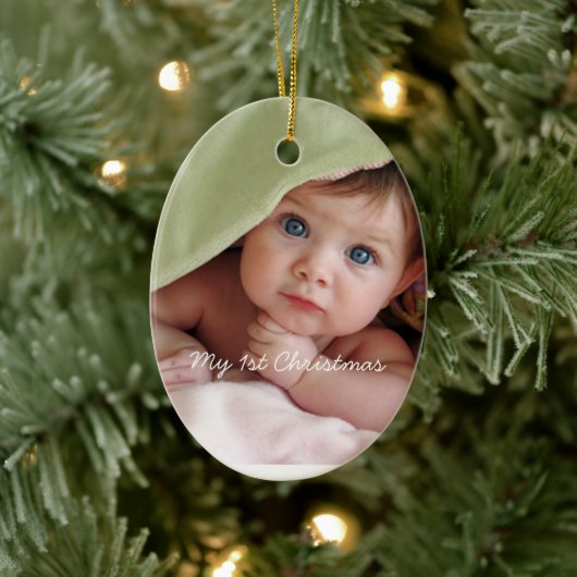 Mijn eerste Kerst Metalen Foto Ornament (Boom)