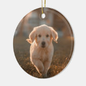 Mijn eerste kerst moderne eenvoudige puppy huisdie keramisch ornament (Links)