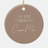 Mijn eerste kerst moderne eenvoudige puppy huisdie keramisch ornament (Achterkant)