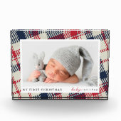 Mijn eerste kerst moderne geruite Baby Fotoblokken (Voorkant)