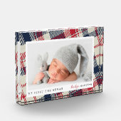 Mijn eerste kerst moderne geruite Baby Fotoblokken (Links)