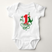 Mijn eerste kerst Mooie Dinosaur Dinosaurus Romper (Voorkant)