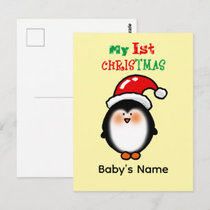 Mijn eerste kerst Mooie Pinguïn Briefkaart