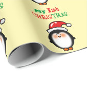 Mijn eerste kerst Mooie Pinguïn Cadeaupapier (Rol Hoek)