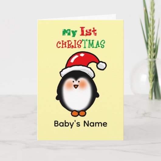 Mijn eerste kerst Mooie Pinguïn Kaart (Voorkant)