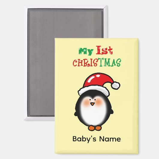 Mijn eerste kerst Mooie Pinguïn Magneet (Voorkant / Achterkant)