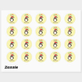 Mijn eerste kerst Mooie Pinguïn Ronde Sticker (Vel)