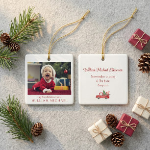 Mijn eerste kerst nieuwe baby foto keramisch ornament