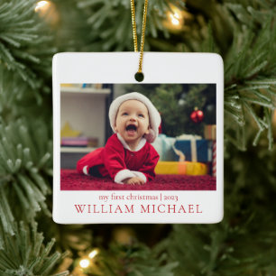 Mijn eerste kerst nieuwe baby foto keramisch ornament