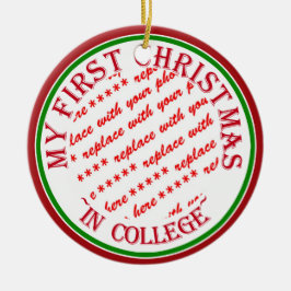Mijn eerste kerst op de universiteit fotolijstje keramisch ornament