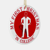 Mijn eerste kerst op de universiteit keramisch ornament (Rechts)