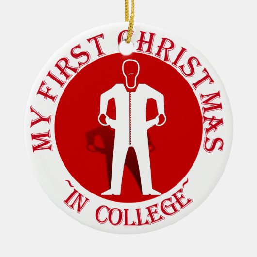 Mijn eerste kerst op de universiteit keramisch ornament (Voorkant)