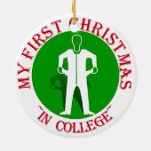 Mijn eerste kerst op de universiteit keramisch ornament (Achterkant)