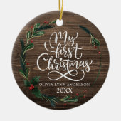 Mijn eerste kerst Ornament met geboortedatum (Voorkant)