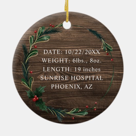 Mijn eerste kerst Ornament met geboortedatum (Achterkant)