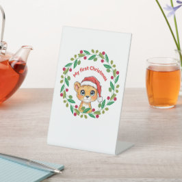 Mijn eerste kerst Ornament Reclamebord Met Voetstuk