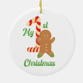 Mijn eerste kerst peperkoek man op een keramisch ornament (Achterkant)