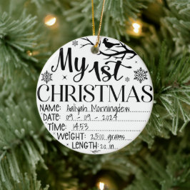 Mijn eerste kerst Persoonlijke naam datum tijd Keramisch Ornament