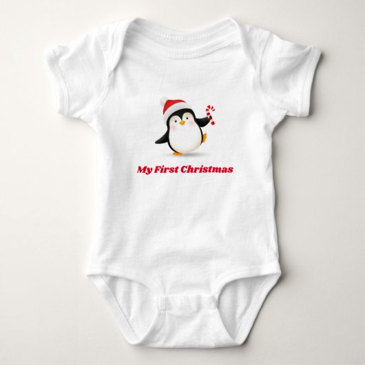 Mijn Eerste Kerst Pinguïn Romper (Voorkant)