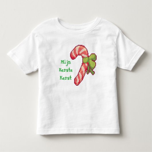 Mijn eerste Kerst. Pixel Art, Pixelart  Kinder Shirts (Voorkant)