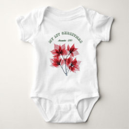 Mijn eerste kerst poinsettia - Baby naam Romper