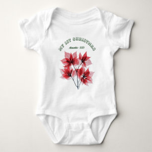 Mijn eerste kerst poinsettia - Baby naam Romper