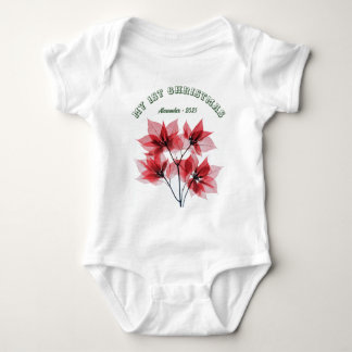 Mijn eerste kerst poinsettia - Baby naam Romper