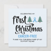 MIJN EERSTE KERST Prostaatkanker-vrij Dank u Feestdagenkaart (Voorkant)