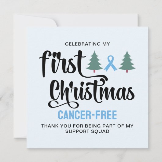 MIJN EERSTE KERST Prostaatkanker-vrij Dank u Feestdagenkaart (Voorkant)