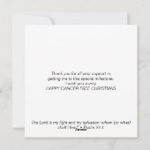 MIJN EERSTE KERST Prostaatkanker-vrij Dank u Feestdagenkaart (Achterkant)