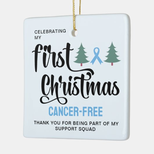 MIJN EERSTE KERST Prostaatkanker-vrij Dank u Keramisch Ornament (Links)