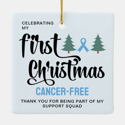 MIJN EERSTE KERST Prostaatkanker-vrij Dank u Keramisch Ornament (Achterkant)