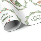 Mijn Eerste Kerst Rendier Cadeau Inpakpapier (Rol Hoek)