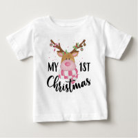 Mijn eerste kerst roze sjaal rendier baby meisje