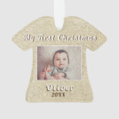 Mijn eerste kerst Rustoord Baby Foto Ornament (achterkant)
