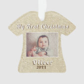Mijn eerste kerst Rustoord Baby Foto Ornament (voorkant)