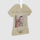 Mijn eerste kerst Rustoord Baby Foto Ornament (voorkant)