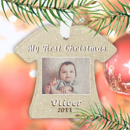 Mijn eerste kerst Rustoord Baby Foto Ornament