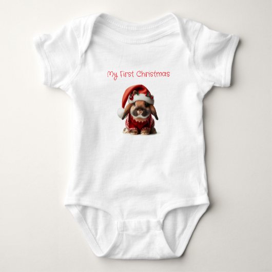 Mijn eerste kerst Santa Konijn Romper (Voorkant)